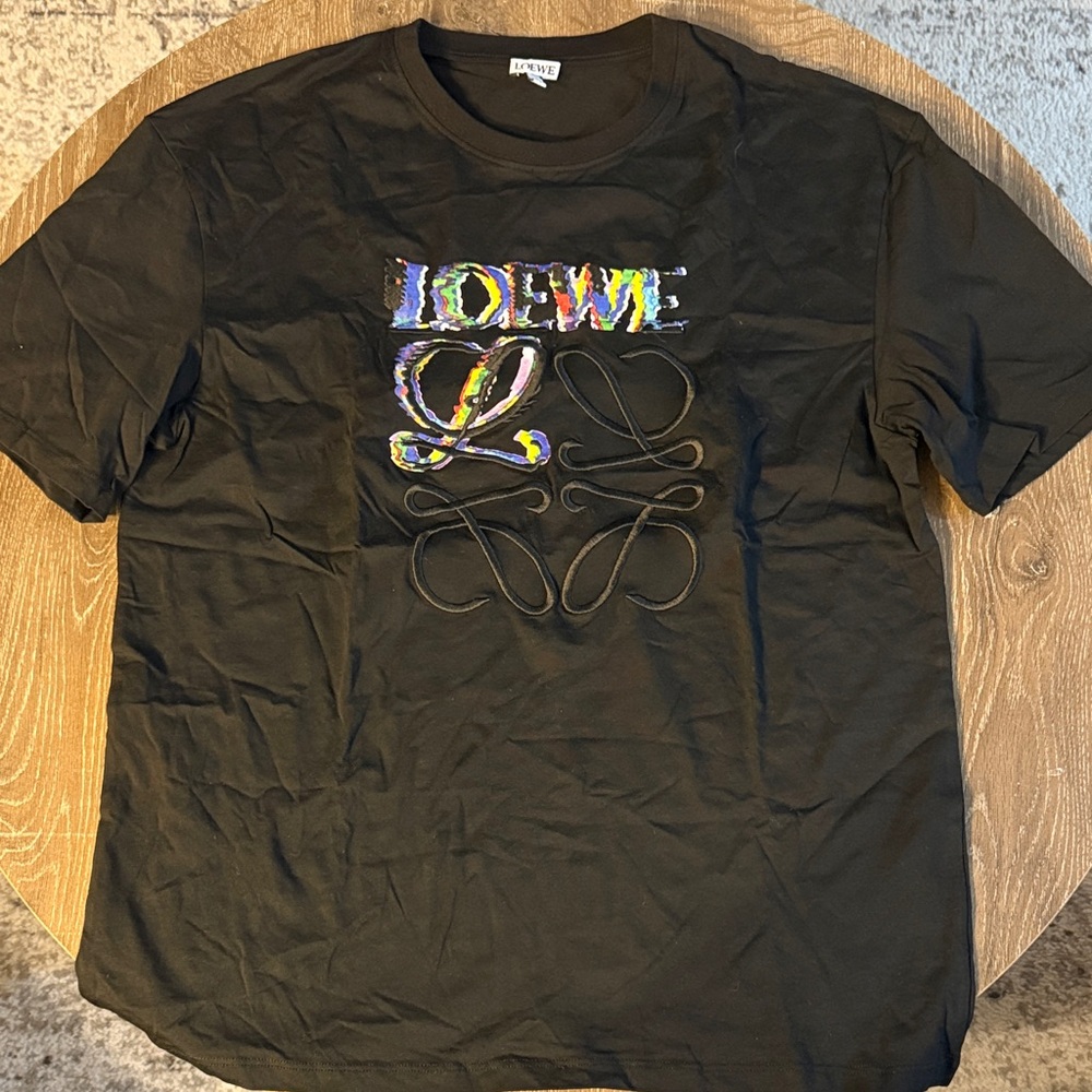 Loewe Glitch Anagram Logo T-Shirt, Size Medium